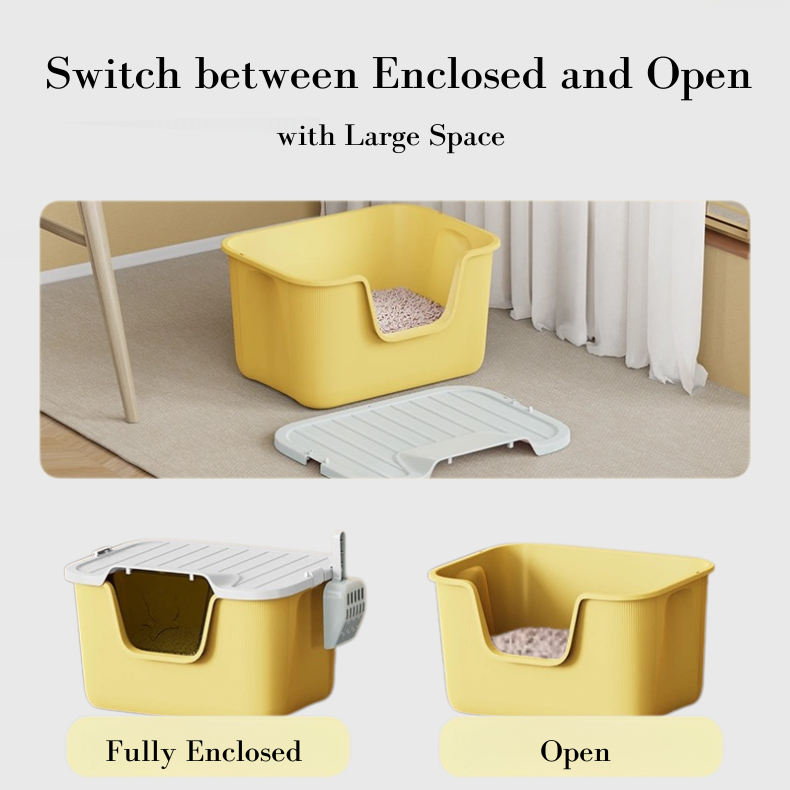 2 in 1 High Edge Large Cat Litter Box 