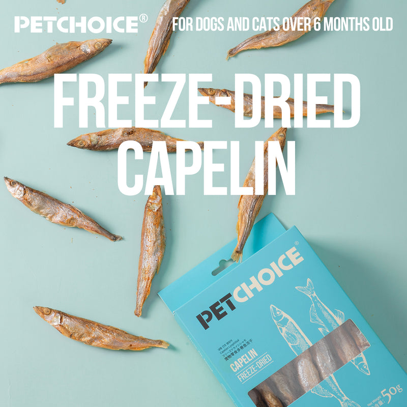Pet Choice Freeze-Dried Capelin Cat Food Dog Treat - Whole Fish