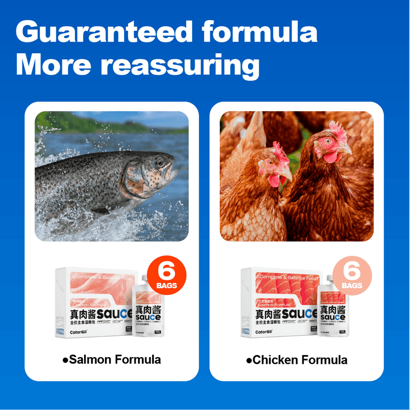Cator Whole Fresh Meat Paste Cat Treat Bag Cat Wet Food - Salmon Chicken