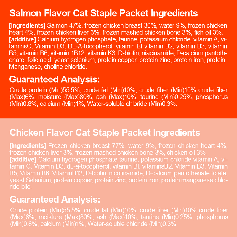 Cator Whole Fresh Meat Paste Cat Treat Bag Cat Wet Food - Salmon Chicken