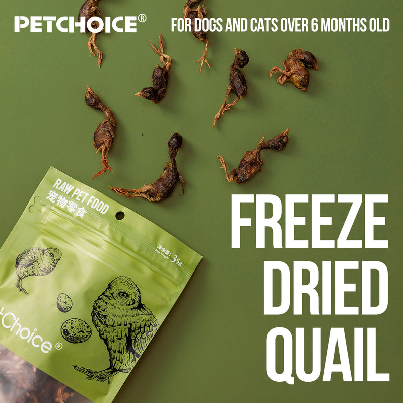 Pet Choice Freeze-Dried Quail Cat Food Dog Treat