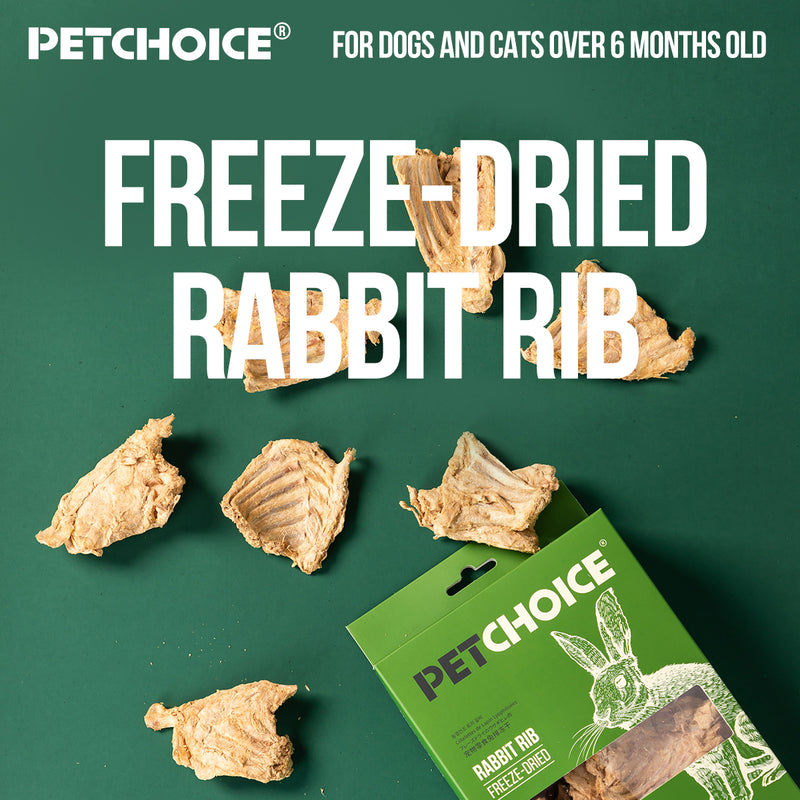 Pet Choice Freeze-Dried Rabbit Ribs Cat Food Dog Treat