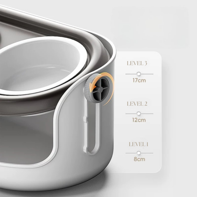 Angle and Height Adjustable Dual Ceramic Bowls for Cats and Dogs