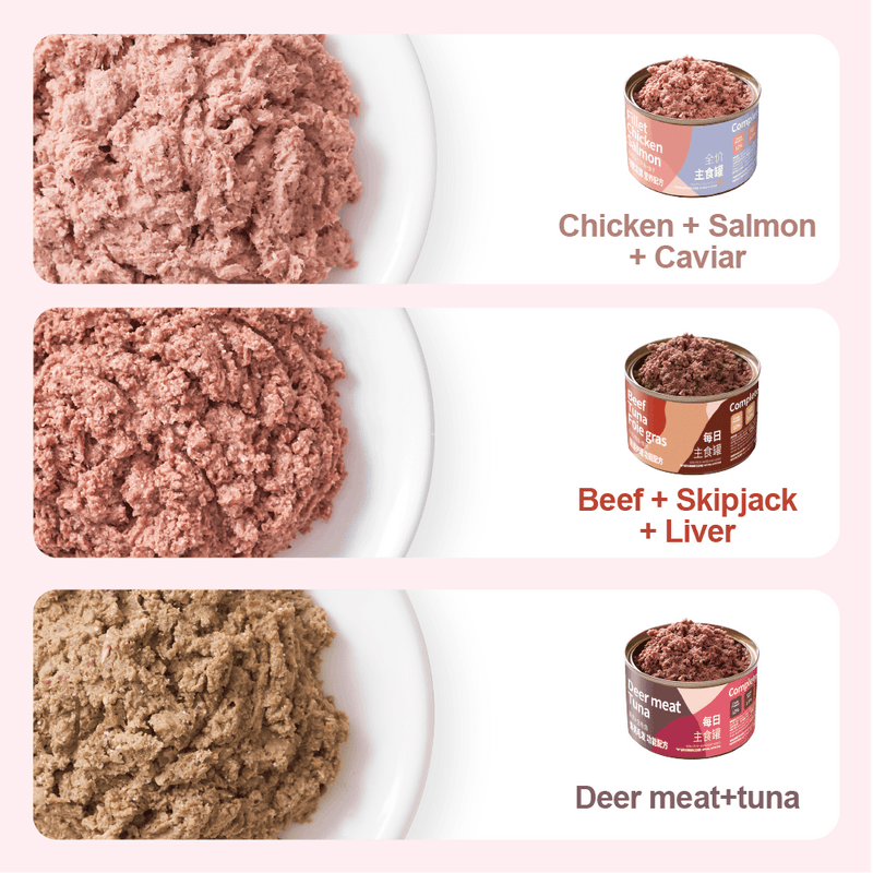 Beef + Skipjack + Liver Cat Staple Cans, Grain-Free, 170g x 3 Cans