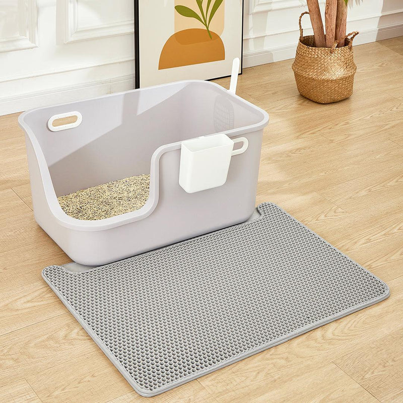 XXL Large Cat Litter Box for Large Cats with Scoop & Storage & Poop Bags - Beige