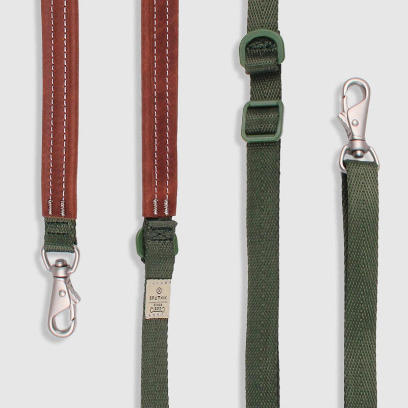 Multifunction Leash Multi-Function Leash with Leather Green – PETBESTY