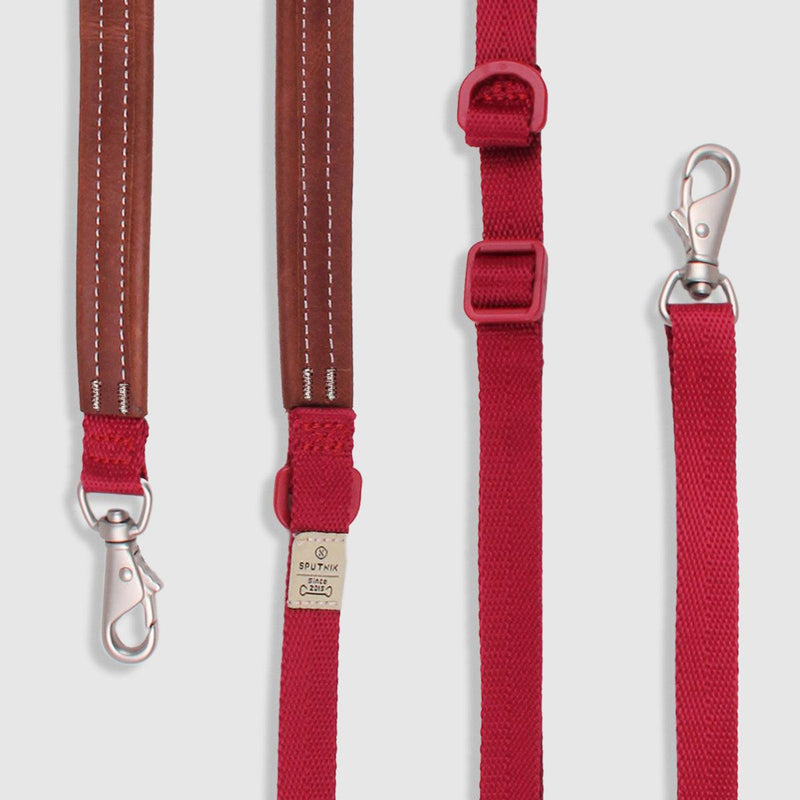 Multifunction Leash Multi-Function Leash with Leather Red – PETBESTY