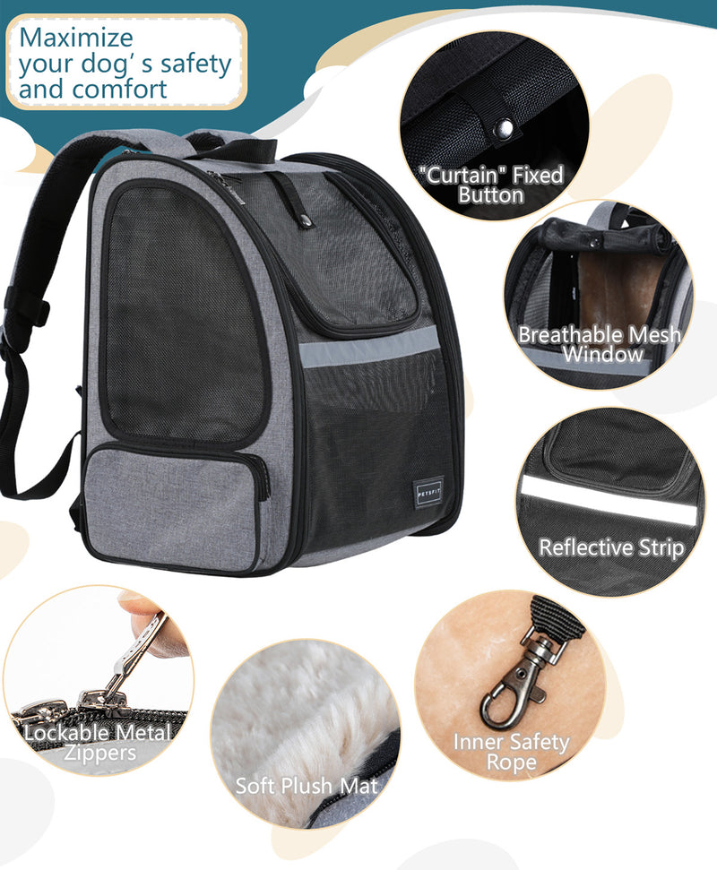 Expandable Large Pet Backpack Carrier with Dual Access and Good Ventilation