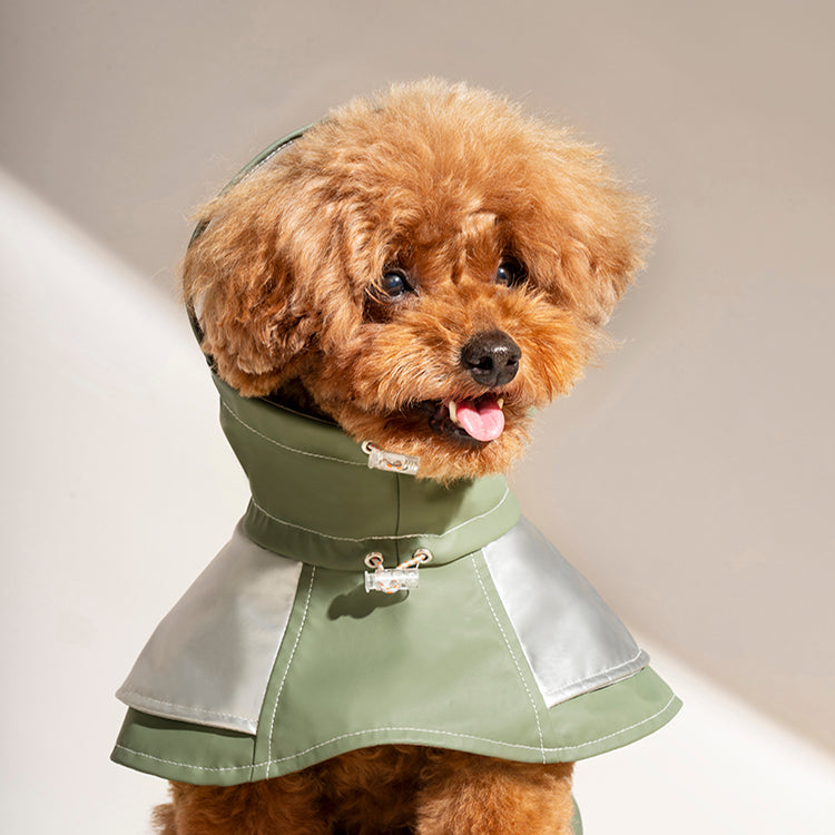 Waterproof Lightweight Hooded Dog Raincoat - Reflective Design