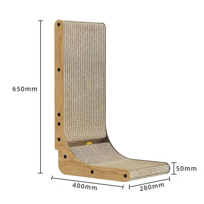 Wall Mounted Wood Cat Scratcher, Cardboard Scratcher (Sofa Protector)