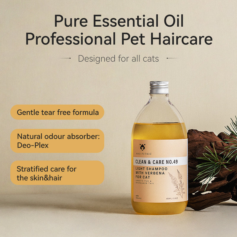 Cat Shampoo with Verbena Light Essential Oil (All Cats) - Clean & Care No.49